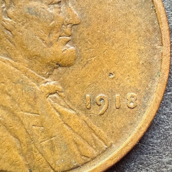 1918 1C Lincoln Wheat Cent Penny - about AU, as shown - Picture 1 of 5
